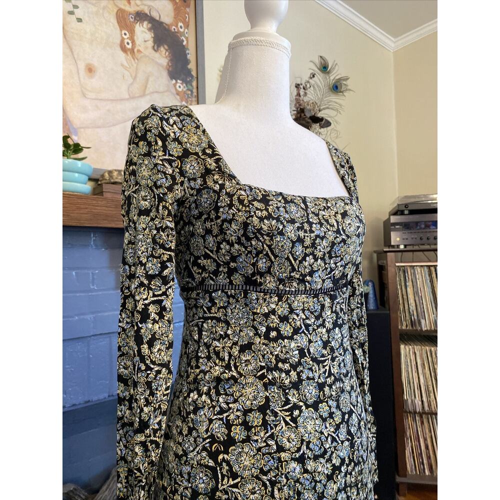 NEW Free People Bohemian long sleeve side zip ruffle bottom Mini Dress sz 0 - Picture 6 of 16